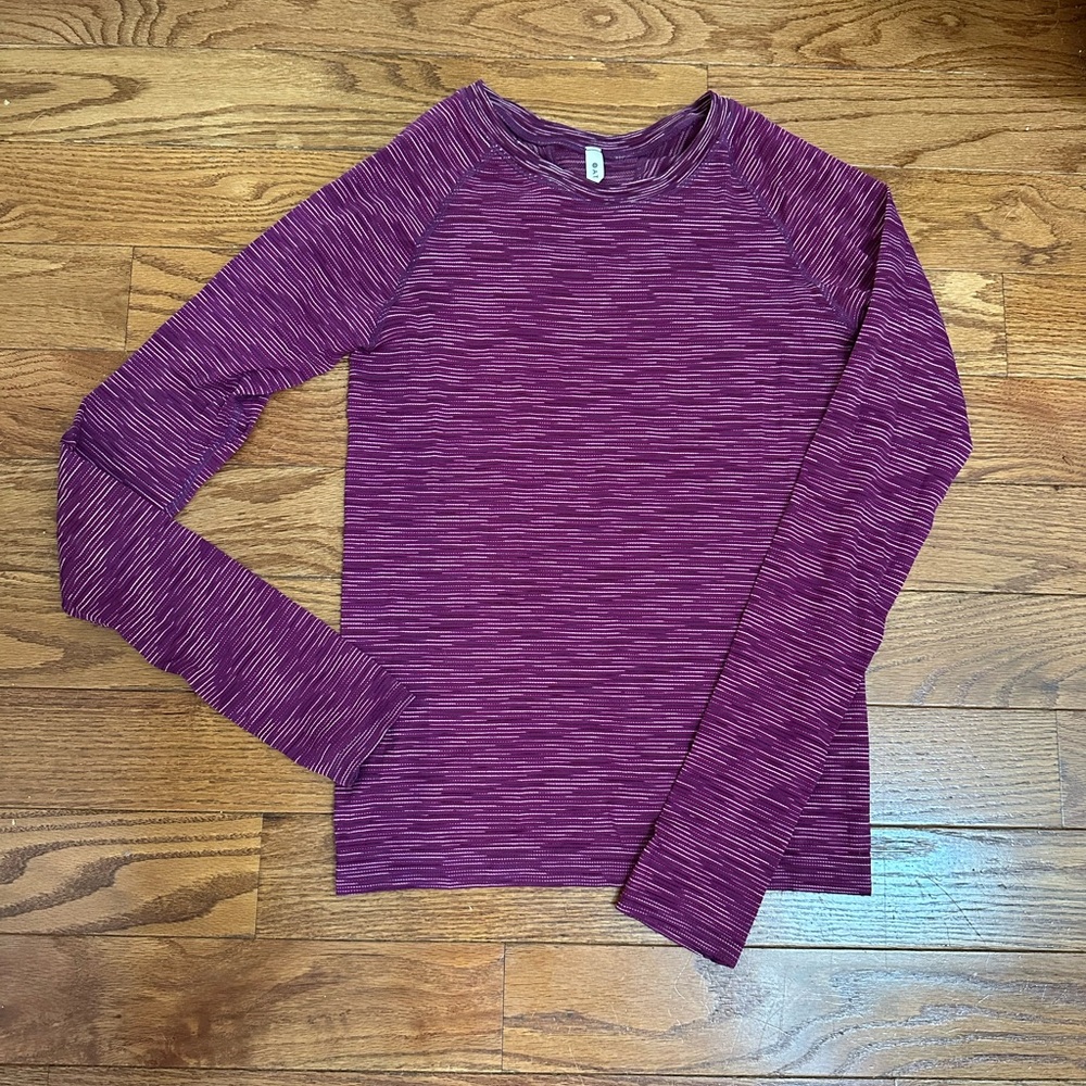 Athleta Purple Fitted Long Sleeve Tee